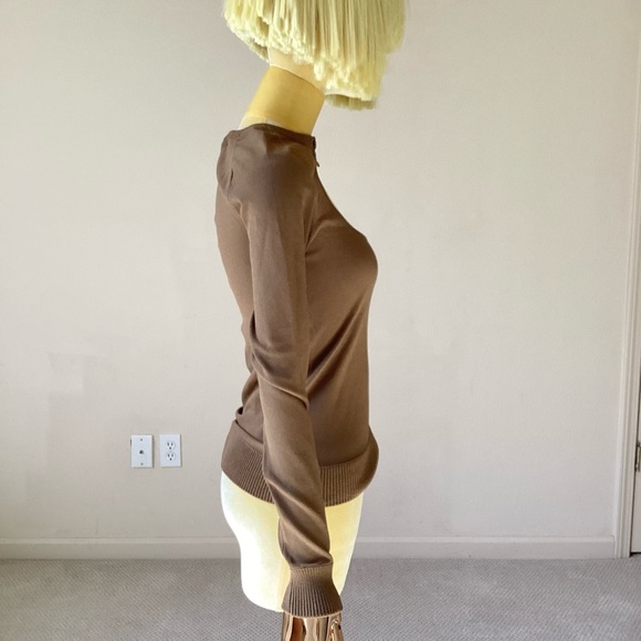 No. 21 Khaki Tan Sweater with keyhole design SZ 4/40 - Picture 2 of 8